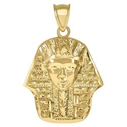 Halskette mit ägyptischem Pharao-Anhänger, Gelbgold, Schmuck für Herren von JewelryWeb