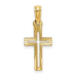 Halskette mit religiösem Glaubens-Kreuz-Anhänger, goldfarben, funkelnd, 22 mm lang, Schmuck, Geschenke für Frauen von JewelryWeb