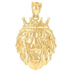 Herren-Halskette mit Sternzeichen/Tiermotiven, Gelbgold, Maße: 32,4 x 19,2 mm breit, Schmuck für Herren, Sterling-Silber Aus Sterlingsilber Edelstein von JewelryWeb