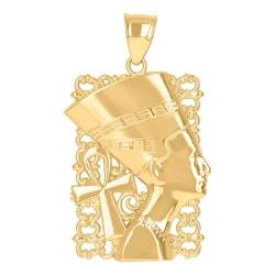 Herren-Halskette mit ägyptischem Nofretete-Ankh-Anhänger, Gelbgold, Schmuck für Männer von JewelryWeb