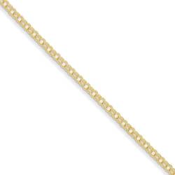 JewelryWeb 14 Karat massives Doppelglieder-Charm-Armband in Gelbgold, Weißgold, Länge wählbar 18 20 und verschiedene mm Optionen, Gelbgold von JewelryWeb
