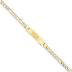 JewelryWeb 14ct ebnen Figaro ID Armband in Gelbgold Längen 18 und 3,25 mm 4 mm wählbar, Metall von JewelryWeb