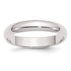 Ring aus rhodiniertem Sterlingsilber mit halbem Band, verschiedene Ringgrößen und 2 mm, 4 mm, 6 mm, 8 mm, Metall von JewelryWeb