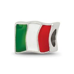 Sterling Silber Reflexionen Italien Flagge Charm Bead von JewelryWeb