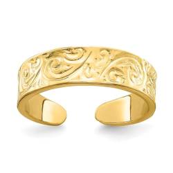 Zehenring aus 14 Karat Gold, verstellbar, Schnörkelmuster, Schmuck, Geschenke für Damen, Metall von JewelryWeb