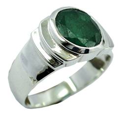 Jewelryonclick Echte indische Smaragd Silber Ring Chakra Healing Green Edelstein Schmuck Geschenk in allen Größen von Jewelryonclick