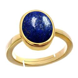 Jewelryonclick Natürliche vergoldete verstellbare ring blau lapis-lazuli stein ring oval form cabochon schnitt in größe 56.3 bis 69,7 für Männer & Frauen von Jewelryonclick