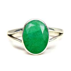 Jewelryonclick Unisex Herren Damen - Oval Green Natürlicher Smaragd von Jewelryonclick