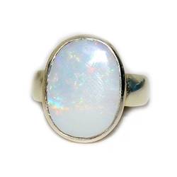 jewelryonclick Opal 5 Karat natürlicher Original Edelstein 92,5 Sterling Silber schlichtes Ring für Männer & Frauen - 58 (18.5) von Jewelryonclick