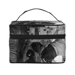 Lunar Astronaut Print Kosmetik Fall Tragbare Reise Kosmetiktasche Waschtasche, Schwarz , Einheitsgröße von Jewoss