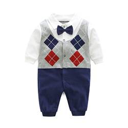 Baby Strampler Jungen Mädchen Spielanzug Baumwolle Säugling Overall Neugeborenes Schlafanzug Baby Langarm Schlafstrampler Blau 9-12 Monate von JiAmy