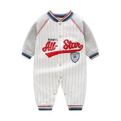 Baby Strampler Jungen Spielanzug Baumwolle Säugling Overall Neugeborenes Schlafanzug Baby Langarm All-Star Schlafstrampler 0-3 Monate von JiAmy