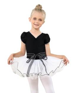 JiAmy Mädchen Ballettkleidung, Mädchen Ballerina ballettkleid, Kinder Kleinkind Kurzarm Ballett Tutu Röcke Kleid Ballettanzug Tanzkleidung 3-11 Jahre von JiAmy