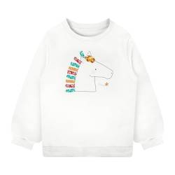 JiAmy Mädchen Sweatshirt Kinder Langarm Pullover Einhorn Langarmshirts Leichtgewicht Sport Kleidung für Frühling Herbst Winter 5-7 Jahre, Weiß1 von JiAmy