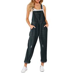 Damen Overall aus Denim, Damen Latzhosen Jeanshosen Slim Fit Denim Overall Jumpsuit Vintage Jeanslatzhose Casual Denim Fraizeithose (Blue, XXXXL) von JiJiRuDU