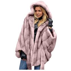 JiJiRuDU Damen Mantel Kunstpelz Fleece Jacke Dickere Warm Motorradjacke Revers Outwear Plus Samt Pulloverjacke Mode Langarmjacke Angenehm Übergangsjacke Classic Wetterschutzjacke von JiJiRuDU