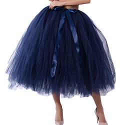 JiJiRuDU Tüllrock Damen Lang Tütü Rock Maxirock mit Schleife Prinzessinenrock Tanzkleid Dehnbaren Maxi Tutu Rock Erwachsene Tüllrock für Party Halloween Kostüme Cosplay Rock von JiJiRuDU