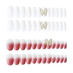 48 Stück 2 Set Wear Detachable Nails No Trace Nail Patch Easy DIY Manicure Tool Removable Wearable von Jia Hu
