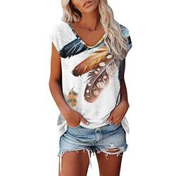 Damen Tshirt Kurzarm, Shirt Damen Elegant ärmellose T-Shirt Tops Oberteile Frauen Schwarz Kleidung Frau Sommer Shirts Top Damen V-Ausschnitte Tshirt Casual Rundhals Klamotten Teenager Mädchen von Jiabing