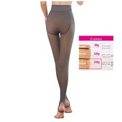 Jiabing Damen Strumpfhosen Plüschstrümpfe Perfekt Beine Abnehmen Gefälschte Durchscheinend Warm Fleece Pantyhose -wärmende Thermostrumpfhose für Damen von Jiabing