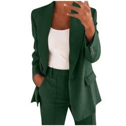 Jiabing Hosenanzug Damen Elegant Business Anzug Set 2-Teilig Slim Fit Blazer Hose Outfit Freizeitanzug Mode Formell Anzugjacke Longblazer Anzughose Business Arbeitsanzug Professionelle Kleidung von Jiabing