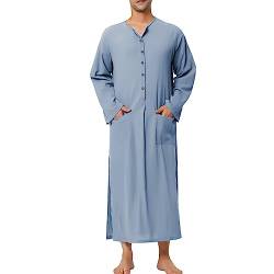Jiabing Muslim Kaftan Herren Herren Kaftan Einfarbig Roben Halbe Ärmel Muslimische Kleidung Lang Abaya Große Größen Sommer Retro Männer Royalty Dubai Robe Islamisch Ramadan Gebetskleidung Robe von Jiabing