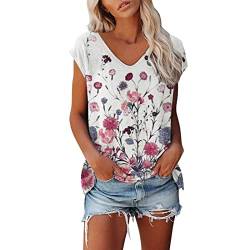 Shirt Damen Elegant ärmellose T-Shirt Tops Oberteile Frauen Schwarz Kleidung Frau Sommer Shirts Top Damen V-Ausschnitte Tshirt Casual Rundhals Klamotten Teenager Mädchen von Jiabing