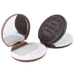 Taschenspiegel in Form eines Keks, faltbar, tragbar, Make-up-Taschenspiegel, Kamm, Set von Jiacheng29