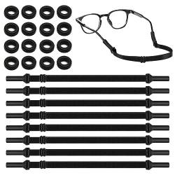 8 Stück Brillenband,Verstellbare Brillenkette für Sonnenbrille und Brillen,mit 8-Paar Antirutsch Ringen,Stilvolles und bequemes Brille Ringe,Eyewear Cords Strap,für Sportbrillen,Sonnenbrillen von Jiakalamo