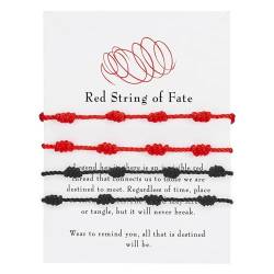 Jiakalamo Rot/Schwarz Draht-Armband, Knoten-Armband mit verstellbarem Schiebeknoten, für Frauen, Mädchen, Jungen, Evil Eye Guard, Viel Glück, free size, Rope von Jiakalamo