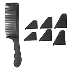 Gebogener Friseur-Haarschneidekamm, Professioneller Friseurkamm, S-förmiger Haarschneider und Flache Haarschneidekämme, Haarstyling-Werkzeug für Männer, Haarschnitt-Friseurwerkzeug (Schwarz) von Jiawu