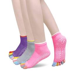 Jicyor 3 PaarSocken für Damen, AntiRutsch Stoppersocken Antirutschsocken Damen für Yoga Pilates Tanz Ballett und Fitness, EU 35-42 von Jicyor