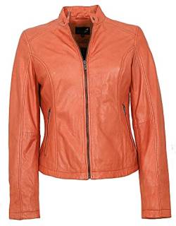 Jilani - Damen Lederjacke Lammnappa Hellorange Größe 42 von Jilani