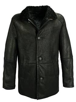 Jilani - Herren Echtleder Lammfellmantel Lederjacke Ledermantel schwarz Größe 58 von Jilani