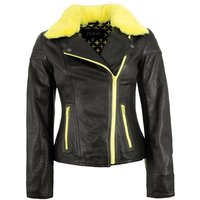 Jilani Lederjacke Alla Jilani - Damen Echtleder Lederjacke Lammnappa schwarz / gelb von Jilani