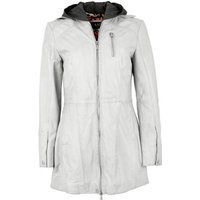 Jilani Lederjacke Cordelia ilani - Damen Echtleder Ledermantel Lammnappa ice grey von Jilani