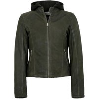 Jilani Lederjacke Delea Jilani - Damen Echtleder Lederjacke Kapuze Lammleder dunkelgrün von Jilani