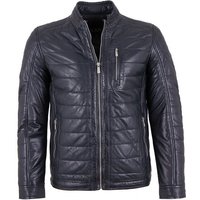 Jilani Lederjacke Iven-2 #KJ Echtleder Lederjacke Steppjacke Lammnappa dunkelblau von Jilani