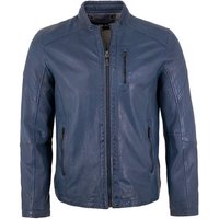 Jilani Lederjacke Keno Echtleder Herren Lederjacke Lammnappa blau antik von Jilani