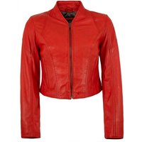 Jilani Lederjacke Lulal Echtleder Damen Lederjacke Kurzjacke Lammnappa rot von Jilani