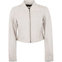 Jilani Lederjacke Lulal Echtleder Damen Lederjacke Kurzjacke Lammnappa weiß von Jilani