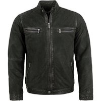 Jilani Lederjacke Remo Echtleder Herren Lederjacke Lammnubuk schwarz von Jilani