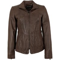 Jilani Lederjacke Violetta Echtleder Damen Lederjacke Lammnappa dunkelbraun von Jilani