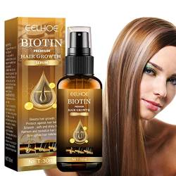 Biotin Haarspray, 30 ml Haarglättende Essenz, Biotin Essenz Haarspray, Kopfhaut nährende, haarstärkende Essenz für Männer und Frauen von Jildouf