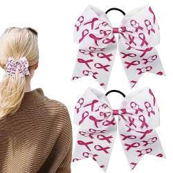 Brustkrebs Haarschleife,2 Stück rosa Cheer Bow Haarband | Brustkrebs-Schleifen, rosa Haarband für Brustkrebs-Bewusstseins-Großartikel Jildouf von Jildouf