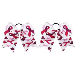 Brustkrebs Haarschleife - 2 Stück elastische rosa Haarband-Chefschleife - Brustkrebs-Dekorationen in Rosa für Teenager-Frauen, öffentliche Wohltätigkeitsorganisation für den Brustkrebs-Monat Jildouf von Jildouf