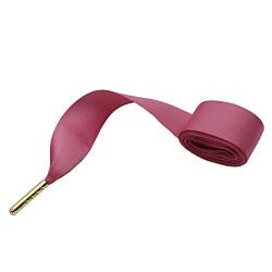 Jilibaba Flache Satinband-Schnürsenkel, 2,2 cm breit, weiche Seide, Schnürsenkel mit goldenen Metallspitzen für Mädchen, Freizeitschuhe, Skate-Sportschuhe, Rose Redv, 140 cm von Jilibaba