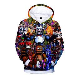 3D FNAF FNAF Schwester Location Figuren Hoodie Comic Print Kordelzug Pullover Sweartshirt für Kinder Mädchen Jungen Erwachsene, Typ1, 4X-Large von Jilijia