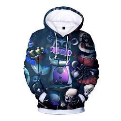 3D FNAF Five Ni-gh-ts at Fre-ddy's Hoodie Comic Print Kordelzug Pullover Sweatshirt für Kinder Mädchen Jungen Erwachsene, Typ5, M von Jilijia