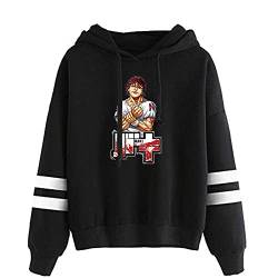 BAKI Hoodies Anime Yujiro Pullover Sweatshirt Casual Hip-Hop Mantel Unisex Hanma Baki Trainingsanzug, Typ B Schwarz, L von Jilijia